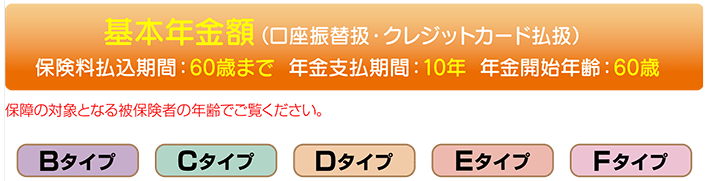 ご年齢に合わせた6つのタイプからお選び下さい