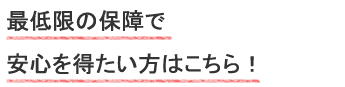 最低限の保障で安心を得たい方はこちら!