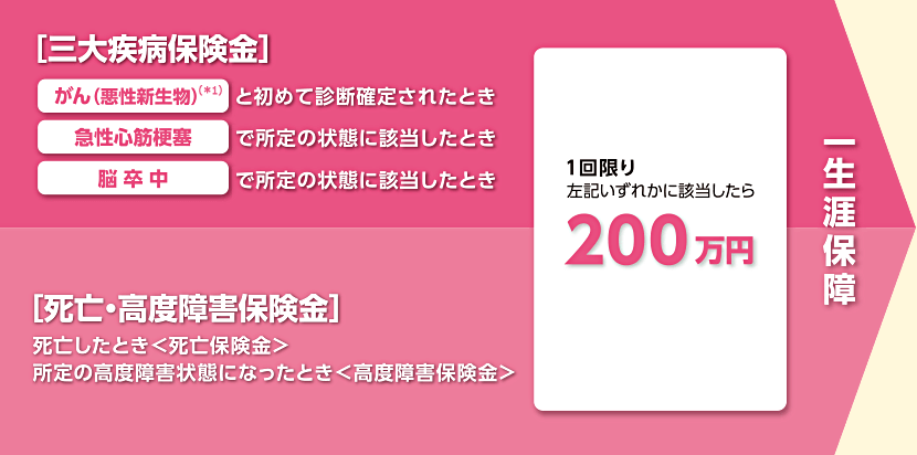 [三大疾病保険金] [死亡・高度障害保険金]イメージ