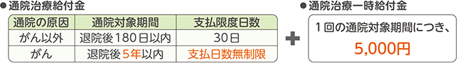 通院治療給付金+通院治療一時給付金