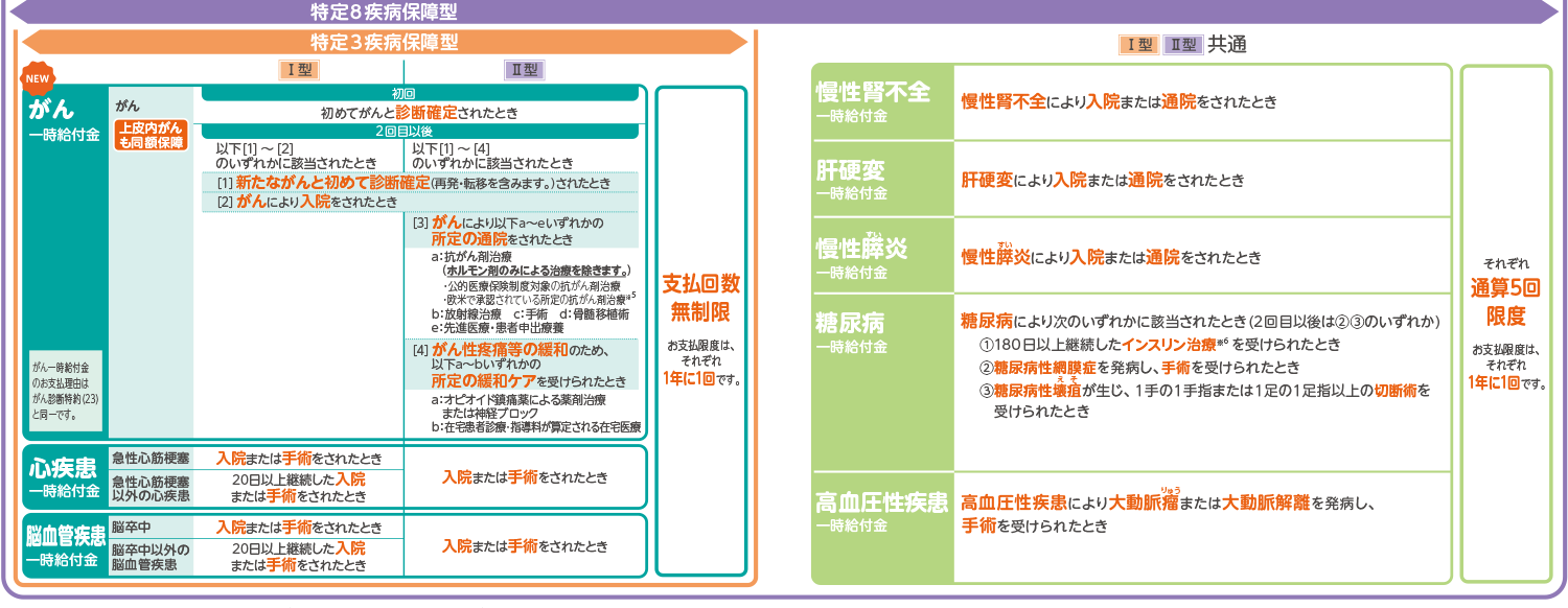 特定疾病一時給付保険(無解約返戻金型)(23)の保障内容