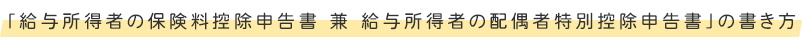 「給与所得者の保険料控除申告書 兼 給与所得者の配偶者特別控除申告書」の書き方