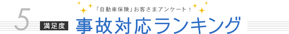 「自動車保険」お客さまアンケート 満足度 事故対応ランキング