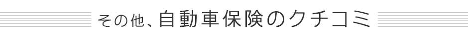 その他、自動車保険のクチコミ