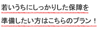 若いうちにしっかりした保障を準備したい方はこちらのプラン！