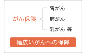 幅広いがんへの保障