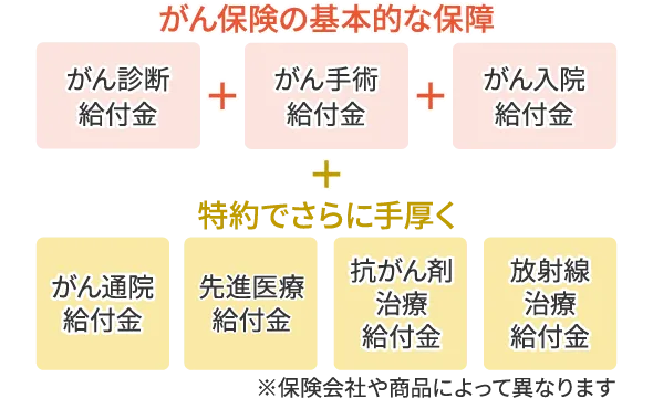がん保険の基本的な保障のイメージ