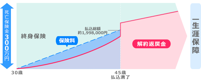 低解約返戻金型終身保険の図