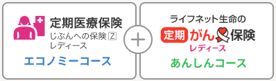 じぶんへの保険Zレディース + ライフネット生命の定期がん保険レディース