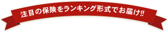 注目の保険をランキング形式でお届け！！