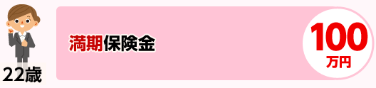 22歳 満期保険金 100万円